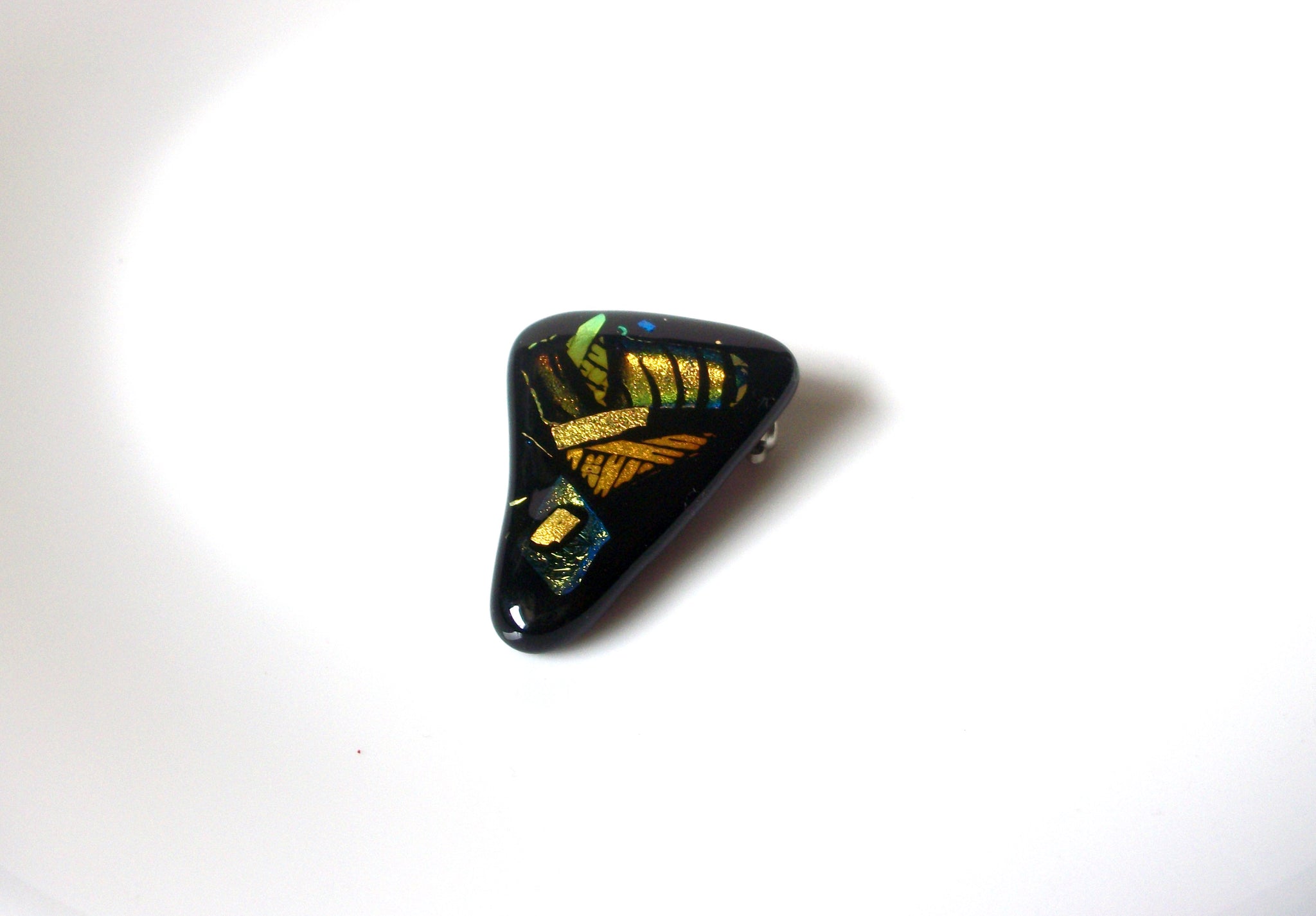 Hand Made Dichroic Glass Modernist Brooch Pin 122020