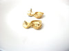 Vintage Gold Toned Black Heart Earrings 121820