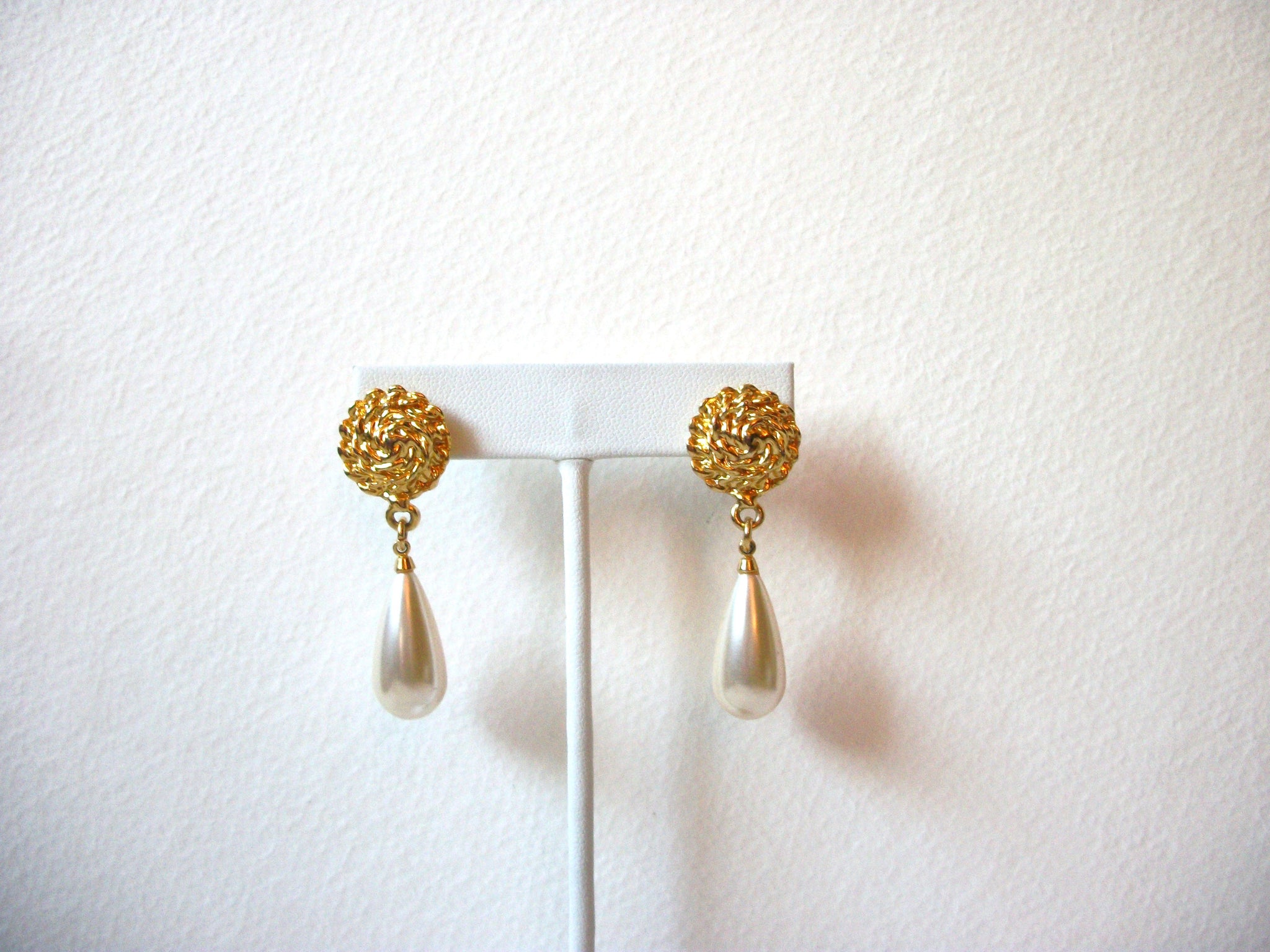 Vintage Faux Pearl Dangle Earrings 61520