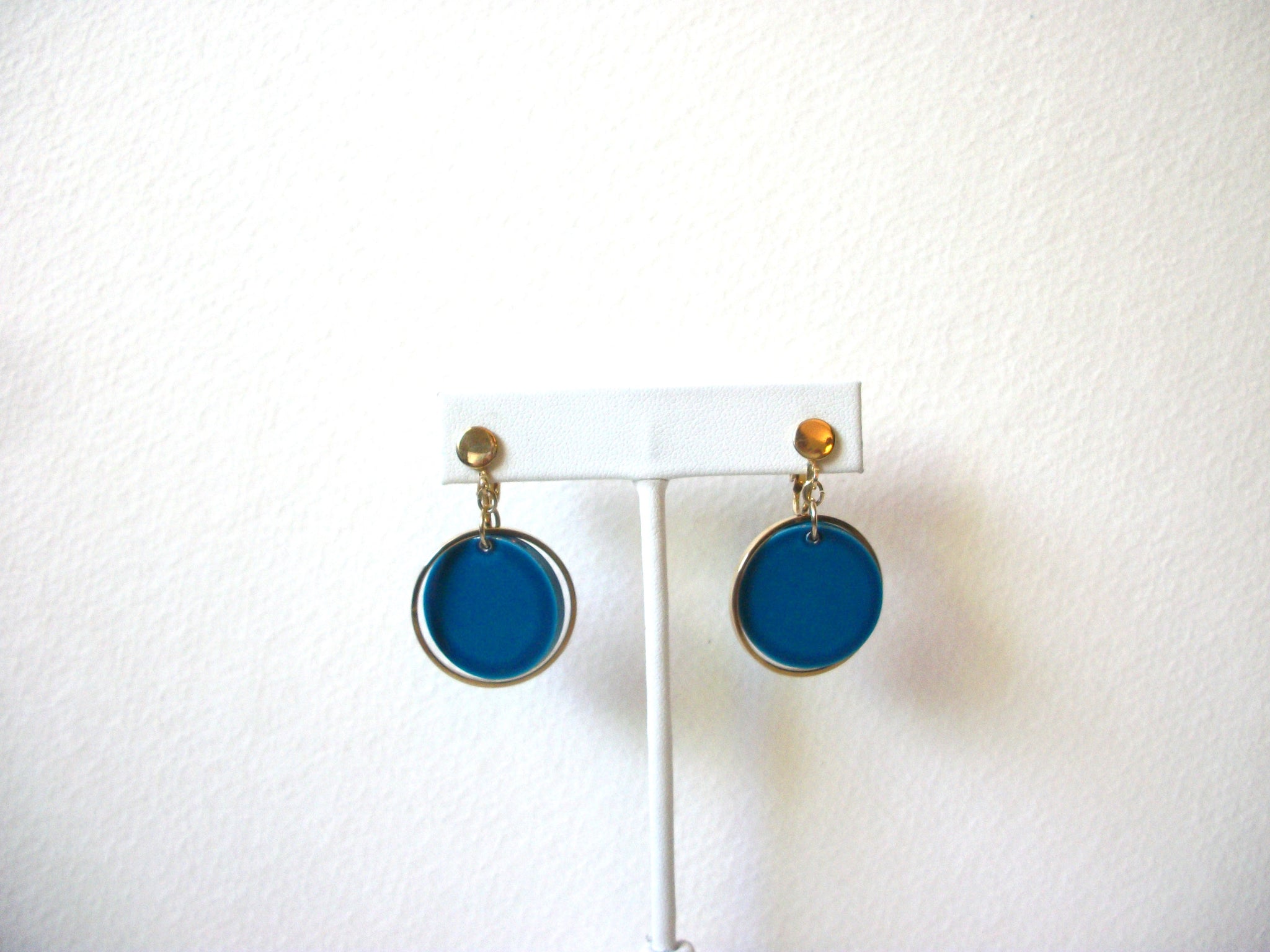 Vintage Gold Blue Earrings 60920