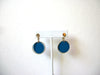 Vintage Gold Blue Earrings 60920