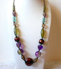 Retro Colorful Glass Necklace 61320