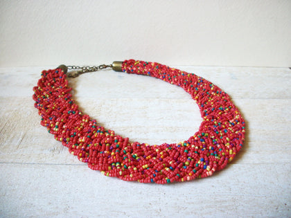 Vintage Hand Knotted Glass Beads Necklace 62320