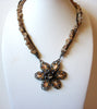 Vintage Glass Semi Precious Jasper Necklace 62920