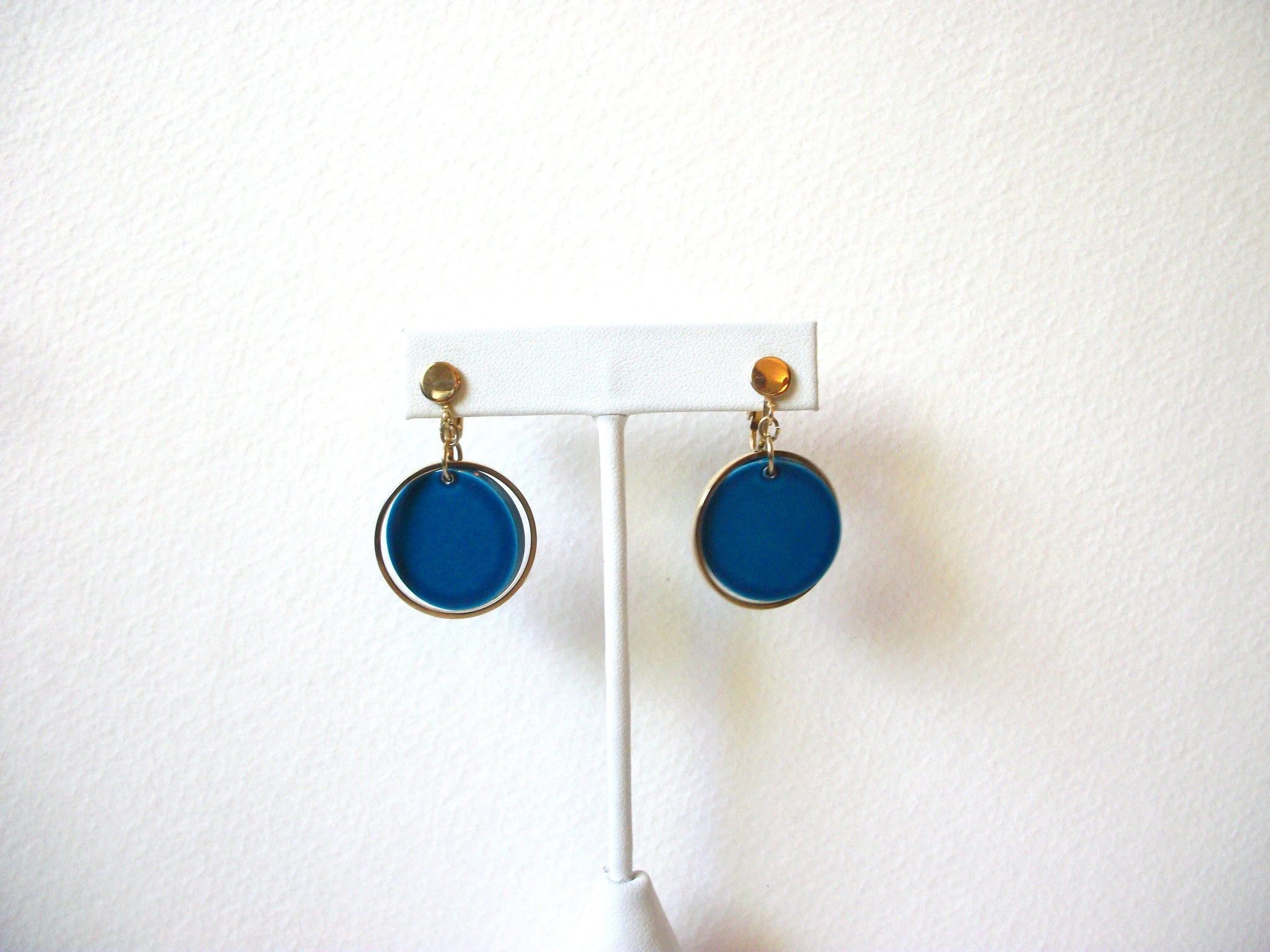 Vintage Gold Blue Earrings 60920
