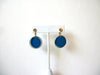 Vintage Gold Blue Earrings 60920