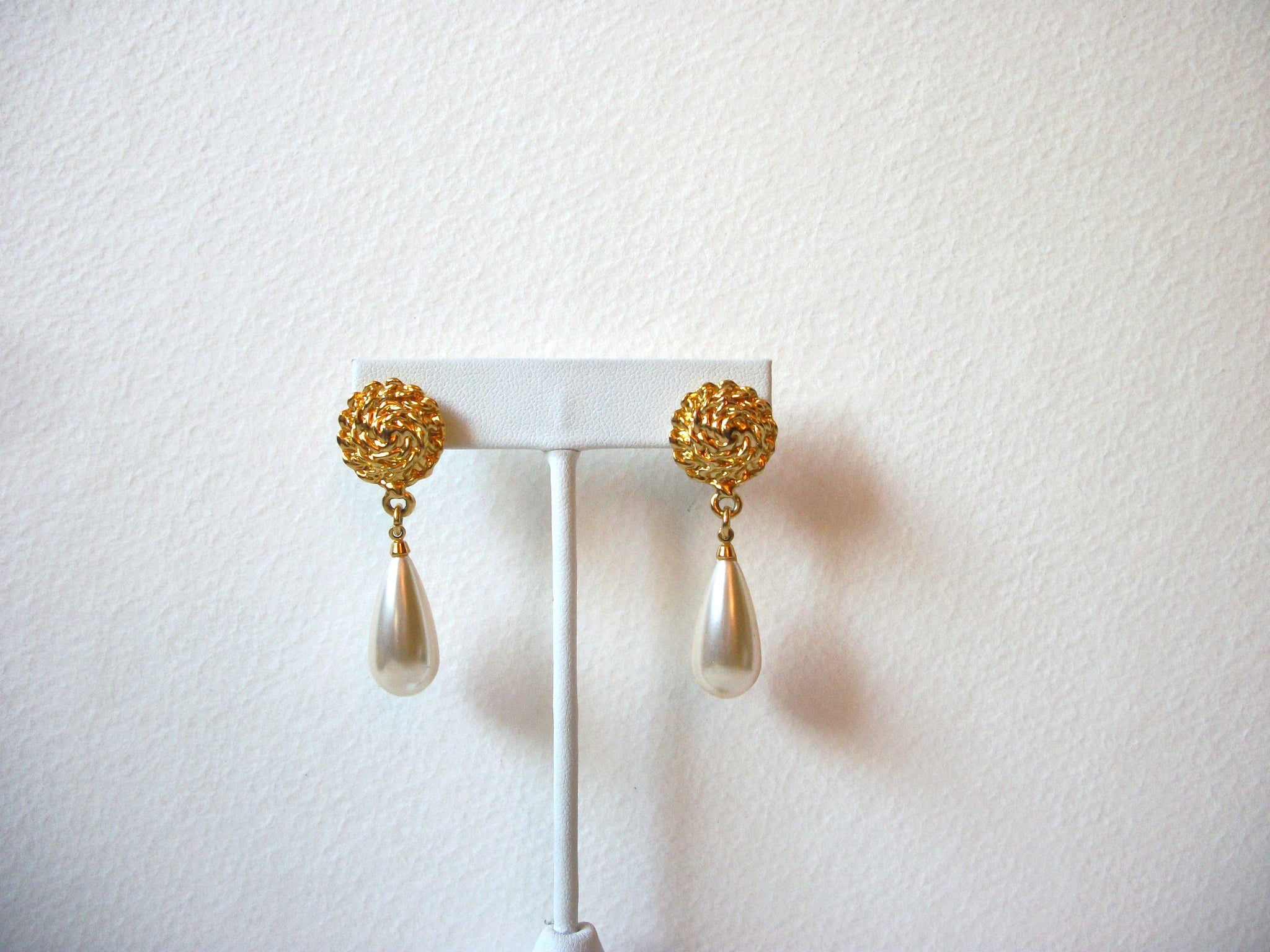 Vintage Faux Pearl Dangle Earrings 61520