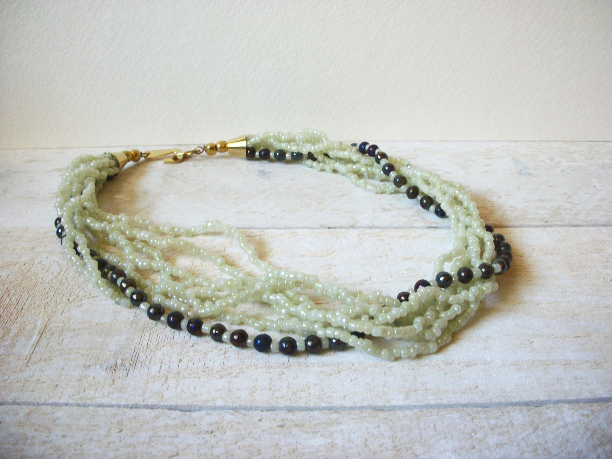 Vintage Mint Glass Necklace 60920