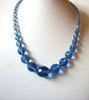 Vintage Blue Czech Glass Necklace 61920