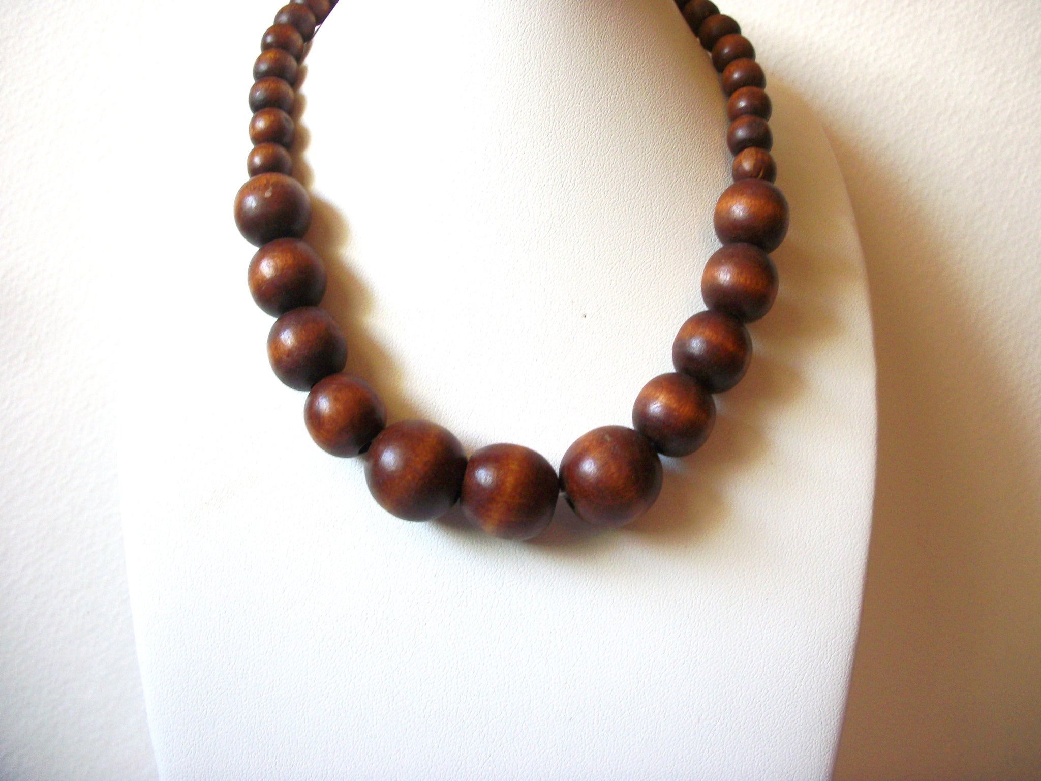 Retro Dark Brown Wooden Beads Necklace 62520