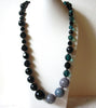 Retro Black Green Gray Blue Chunky Necklace 62620