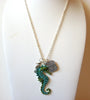 Retro Rhinestone Seahorse Necklace 61220