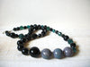 Retro Black Green Gray Blue Chunky Necklace 62620