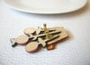 Hand Made Wood Flower In A Pot Brooch Pin 121720