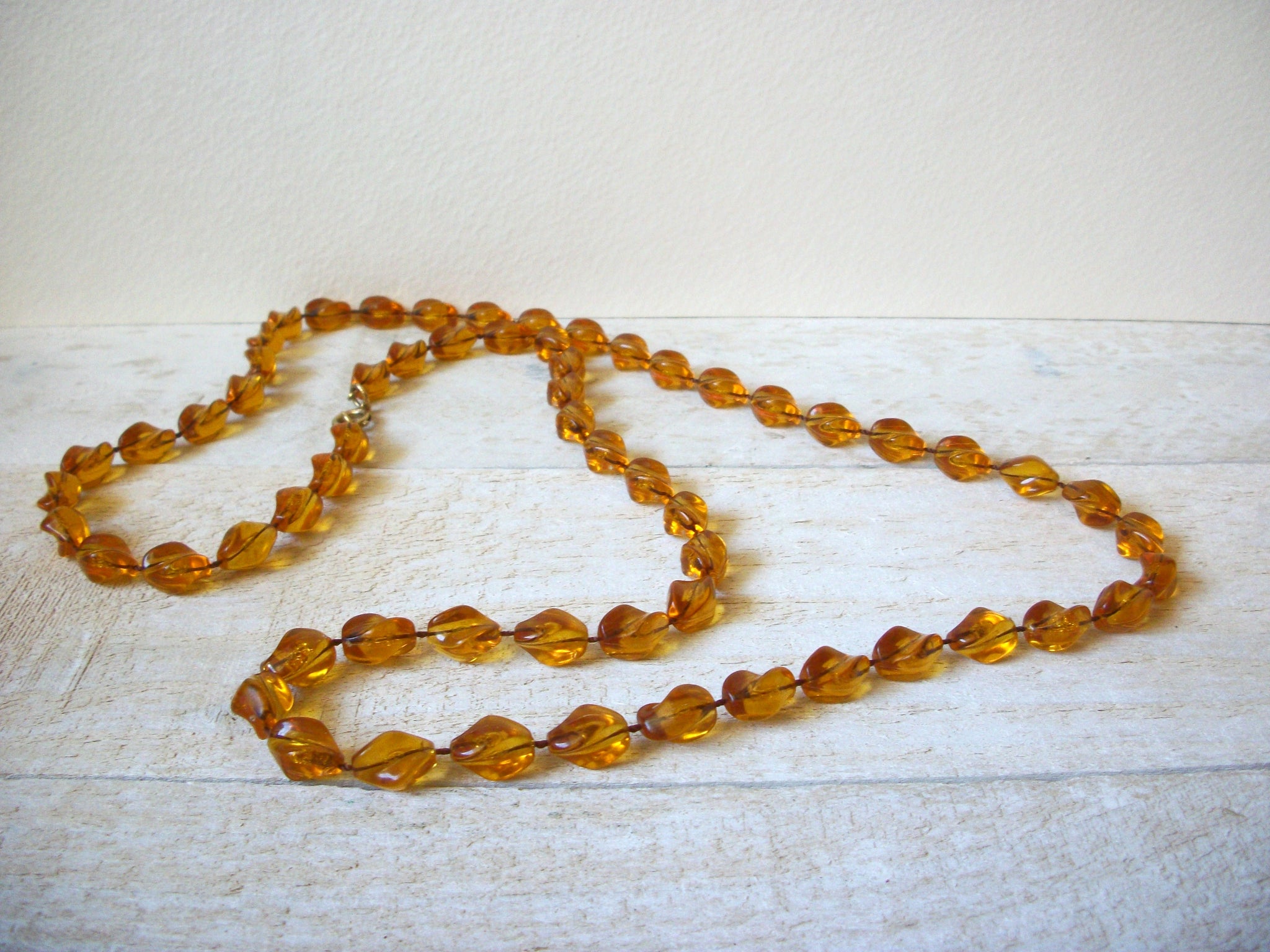 Vintage Amber Golden Necklace 61620