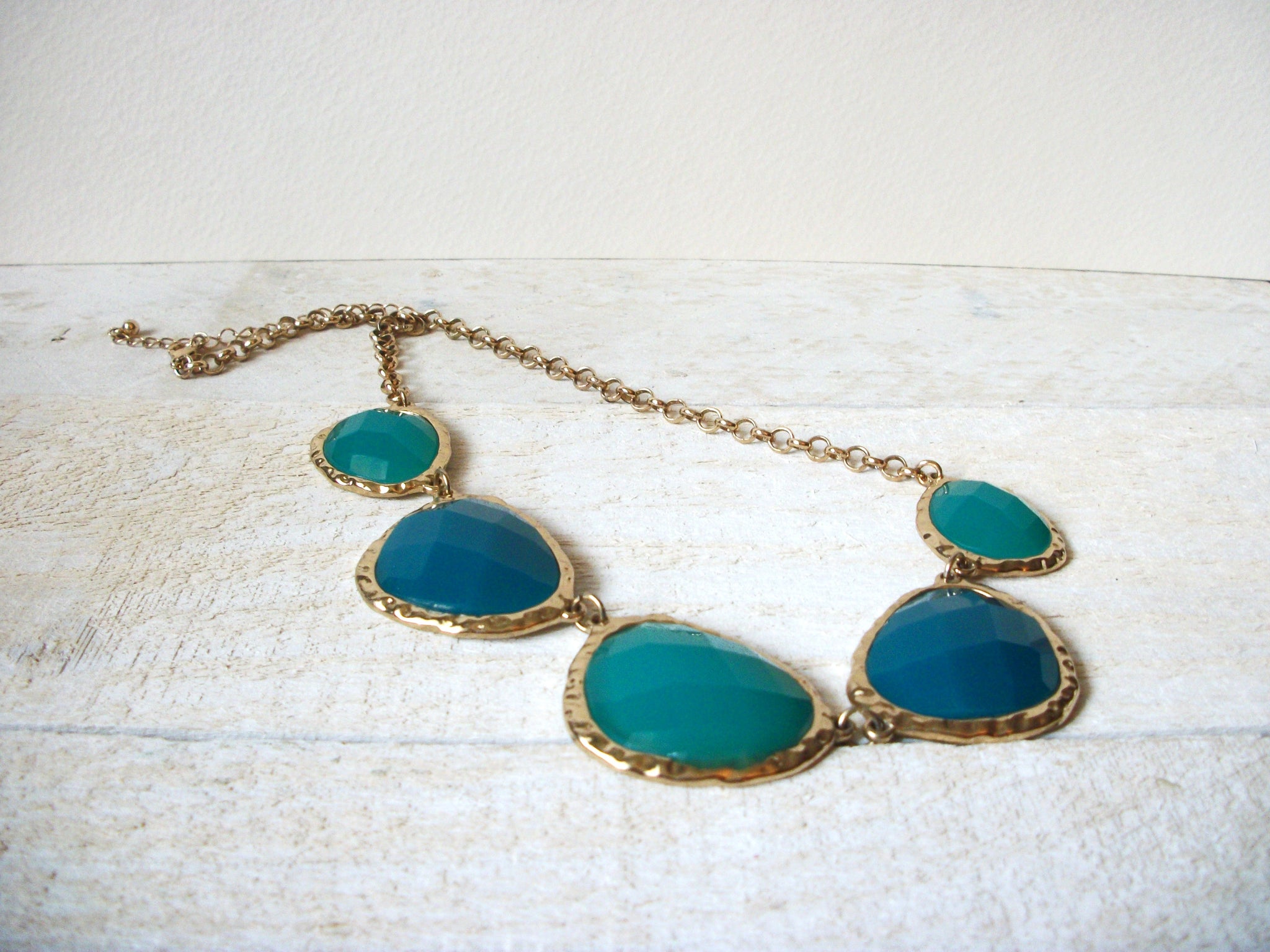 Retro Statement Turquoise Green Necklace 61620