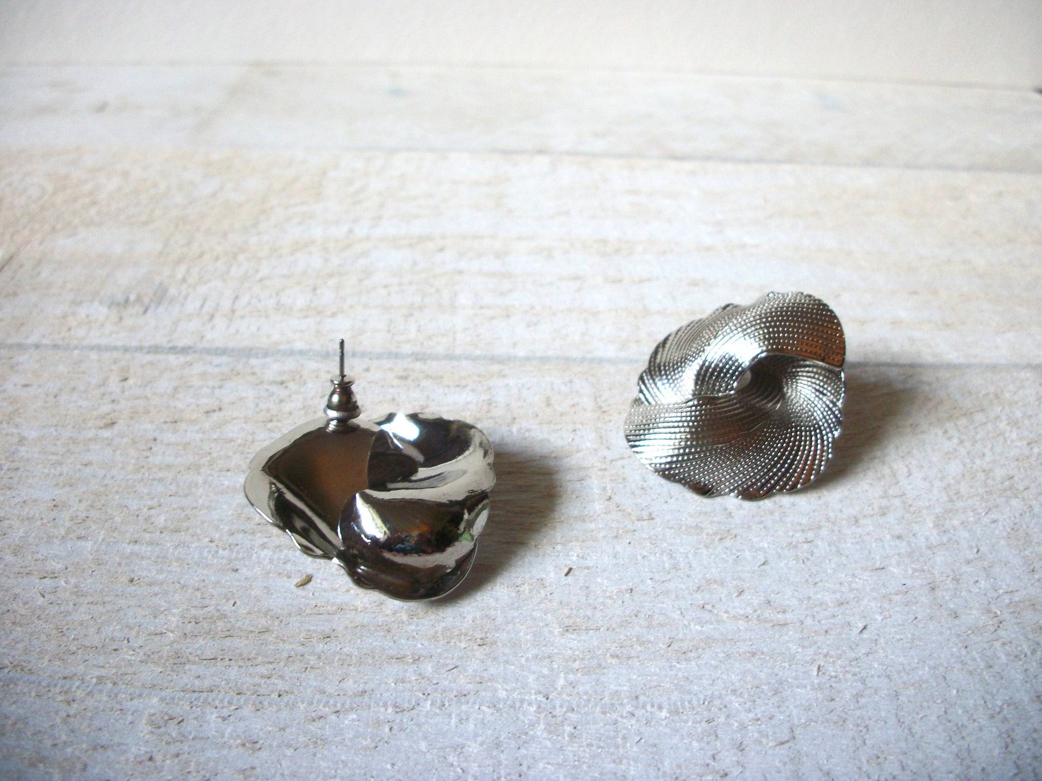 Vintage Chunky Silver Toned Earrings 61020