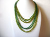 Vintage Green Glass Beads Necklace 62020