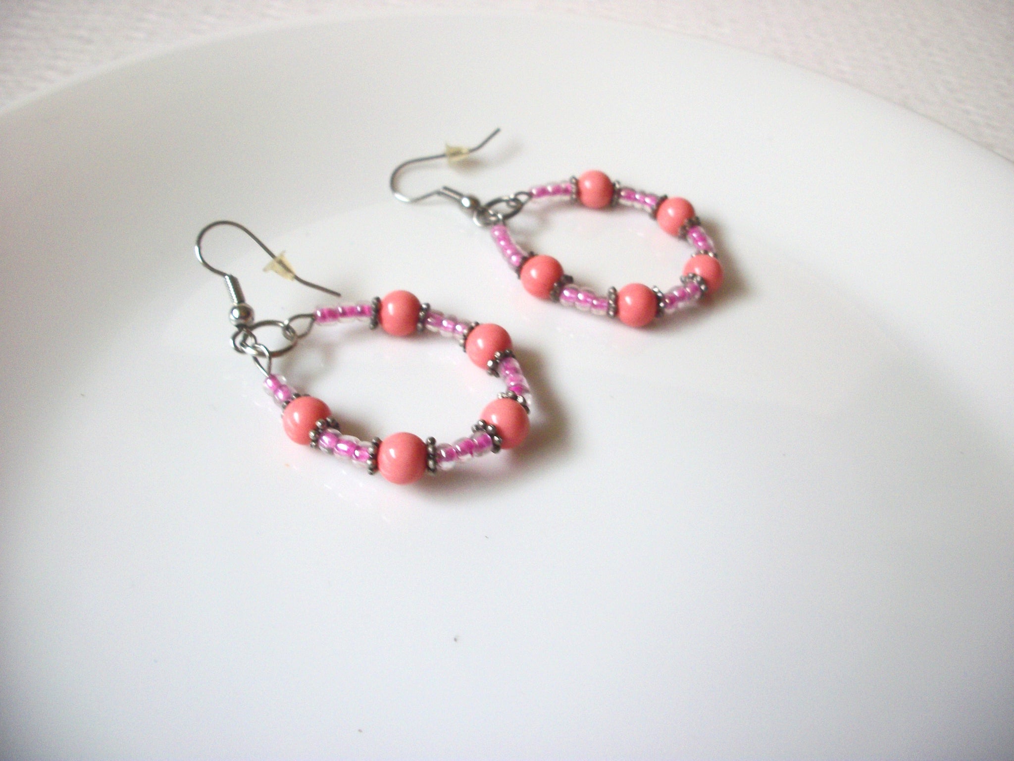 Hand Made Pink Coral Bohemian Dangle Earrings 121920