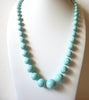 Retro Pastel Summer Aqua Green White Necklace 62720