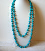 Retro Turquoise Blue Old Plastic Necklace 61320