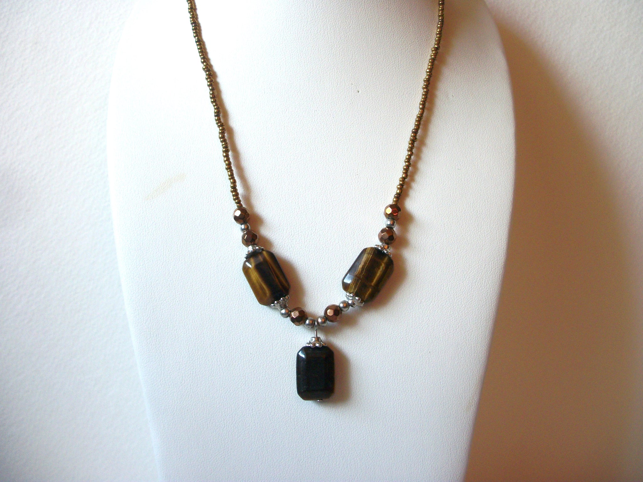 Australian Hematite Tigers Eye Necklace 61120