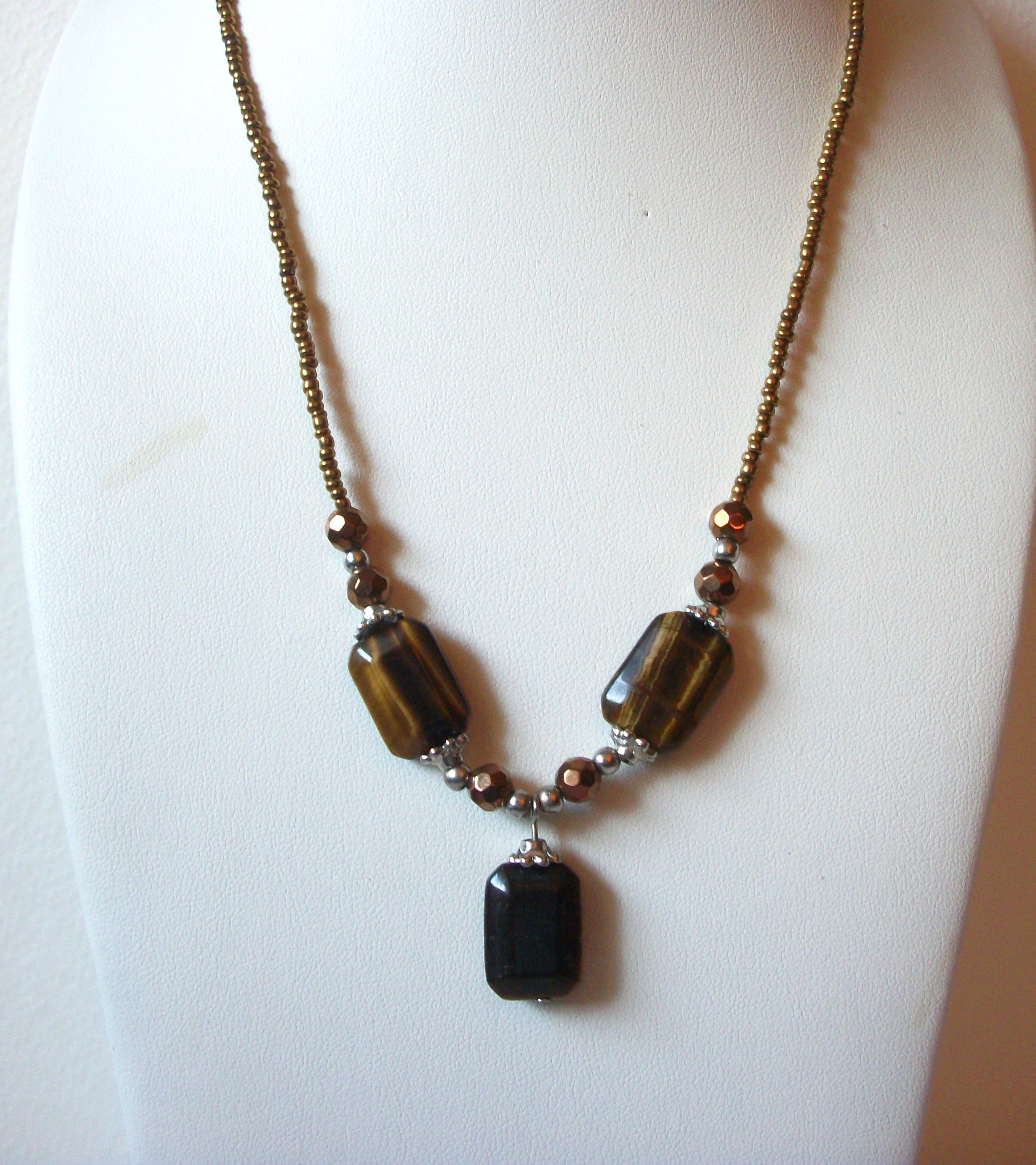 Australian Hematite Tigers Eye Necklace 61120