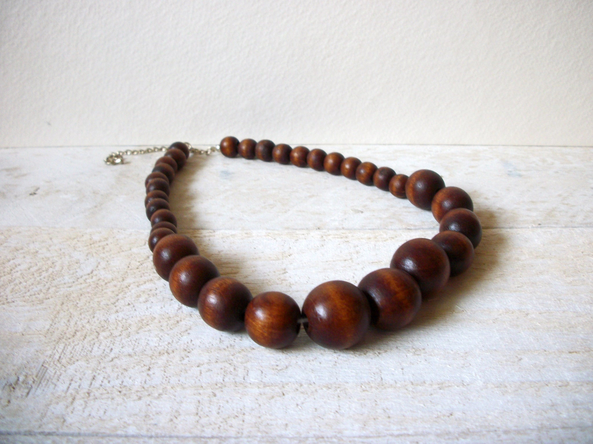 Retro Dark Brown Wooden Beads Necklace 62520