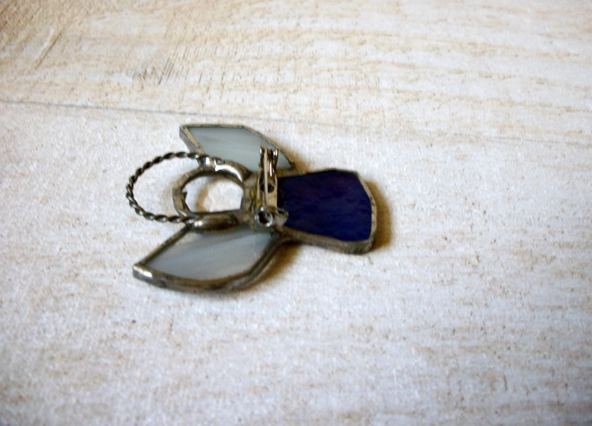 Vintage 1950s Frosted Glass Angel Brooch 62820