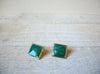CLEARANCE Retro Gold Teal Earrings 61620