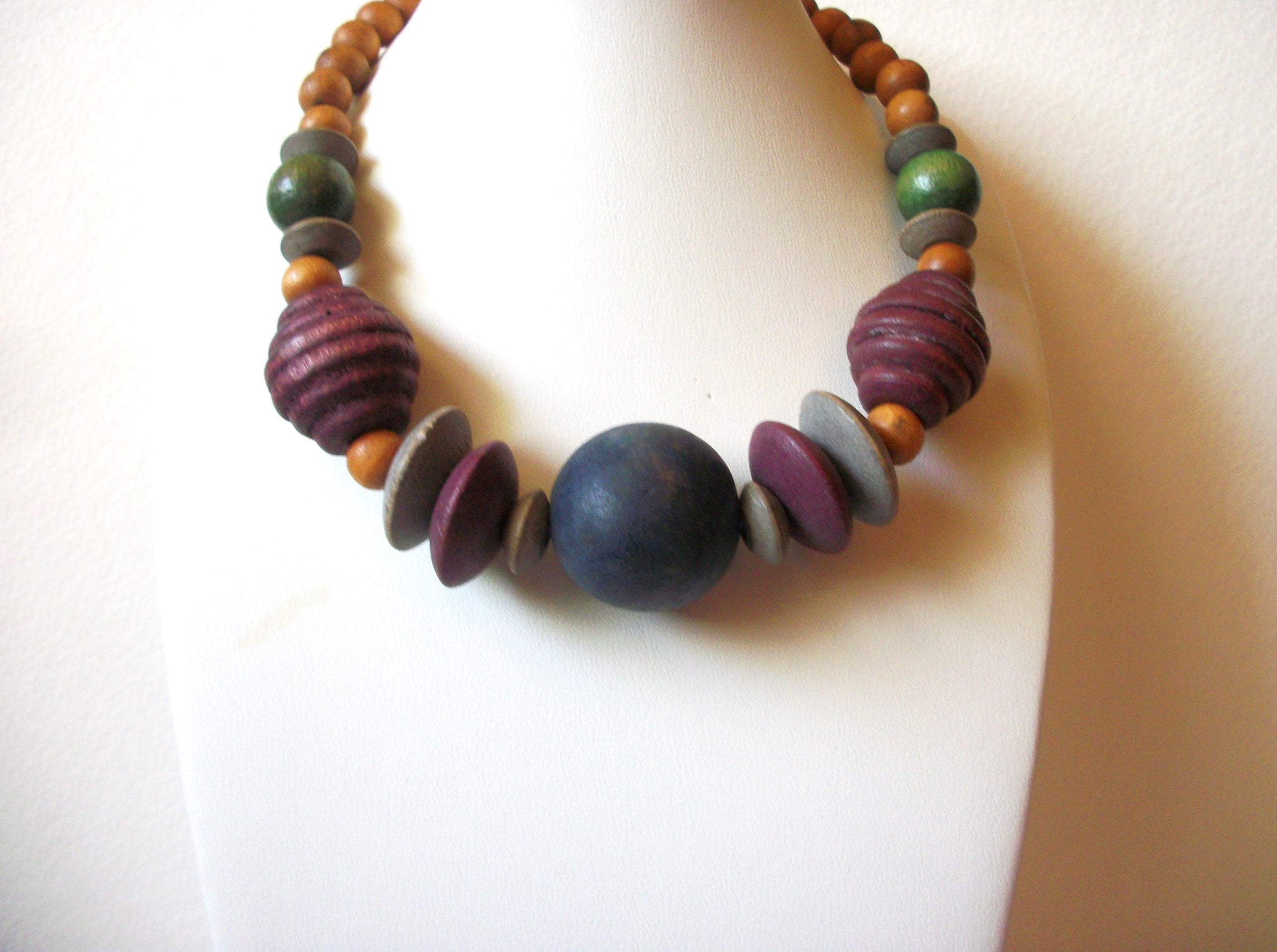 Bohemian Wood Shorter Length Necklace 61820