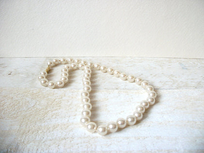 Retro White Glass Pearl Necklace 61720