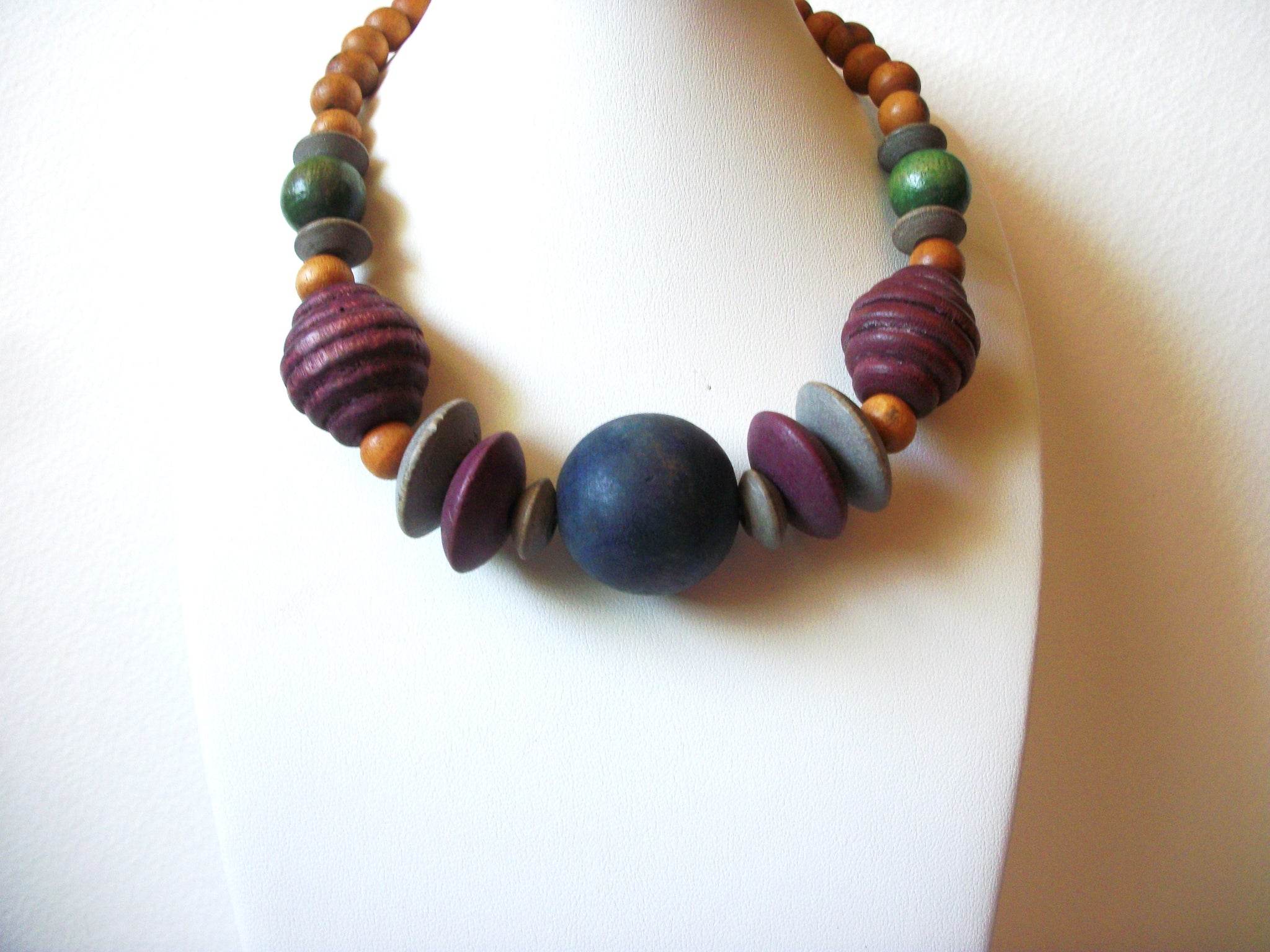 Bohemian Wood Shorter Length Necklace 61820
