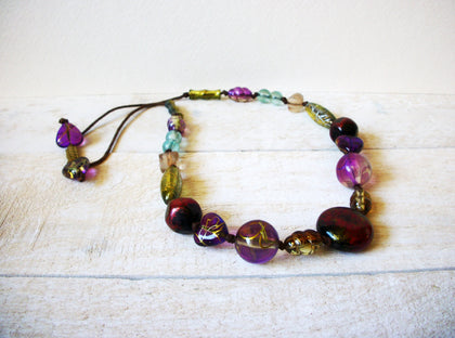 Retro Colorful Glass Necklace 61320