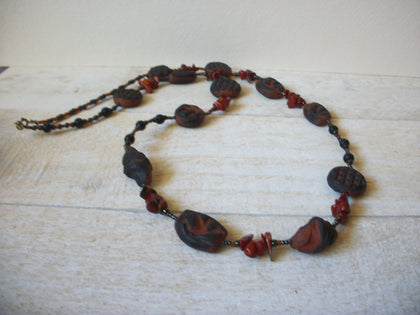 Retro Lava Rock Beads Necklace 61220