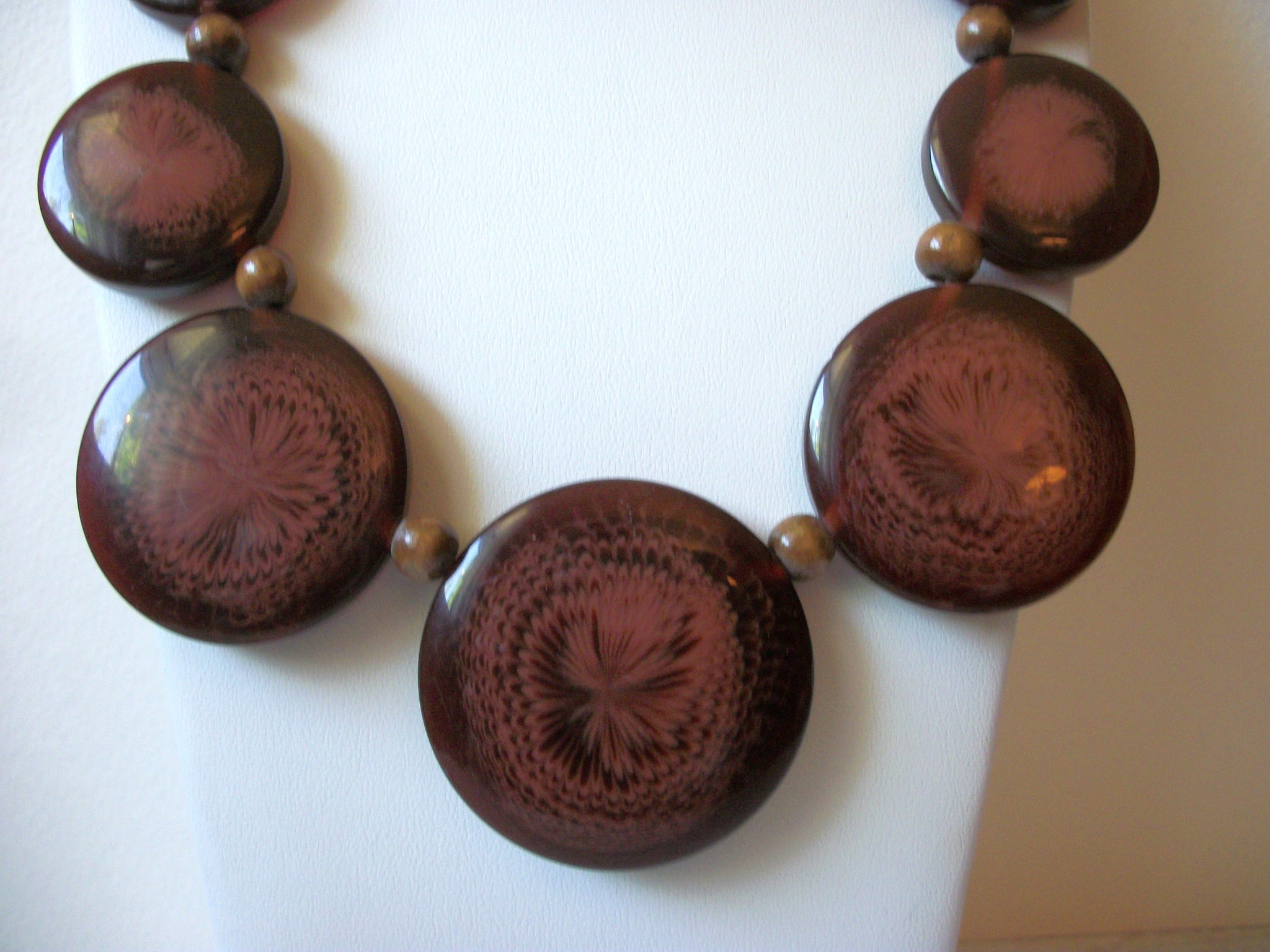 Vintage Lacquered Wood Necklace 61720