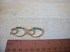 Vintage Gold Blue Glass Earrings 61620