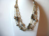 Retro Silver Gold Crystals Necklace 61120