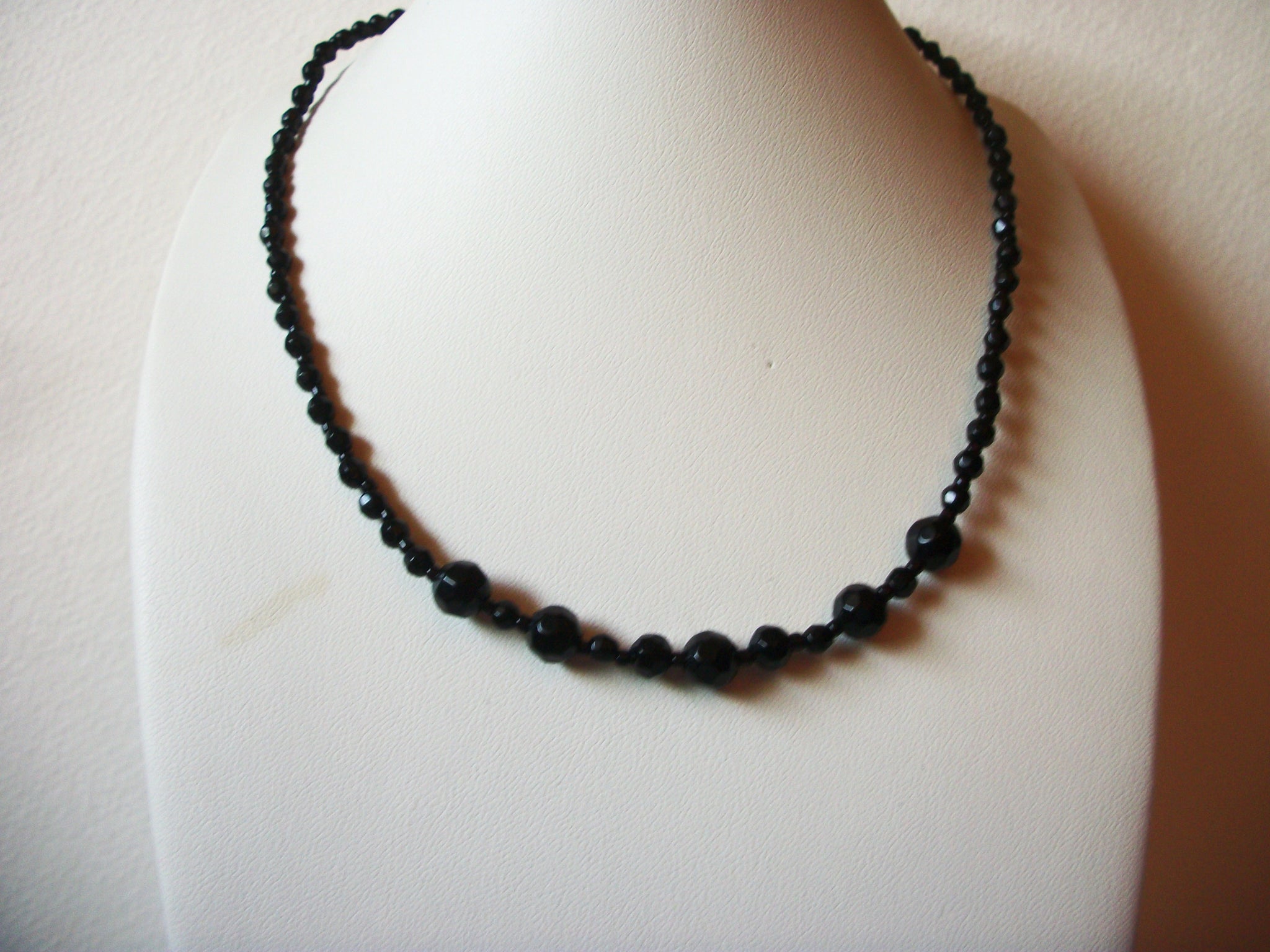 Dainty Black Czech Glass Necklace 61120