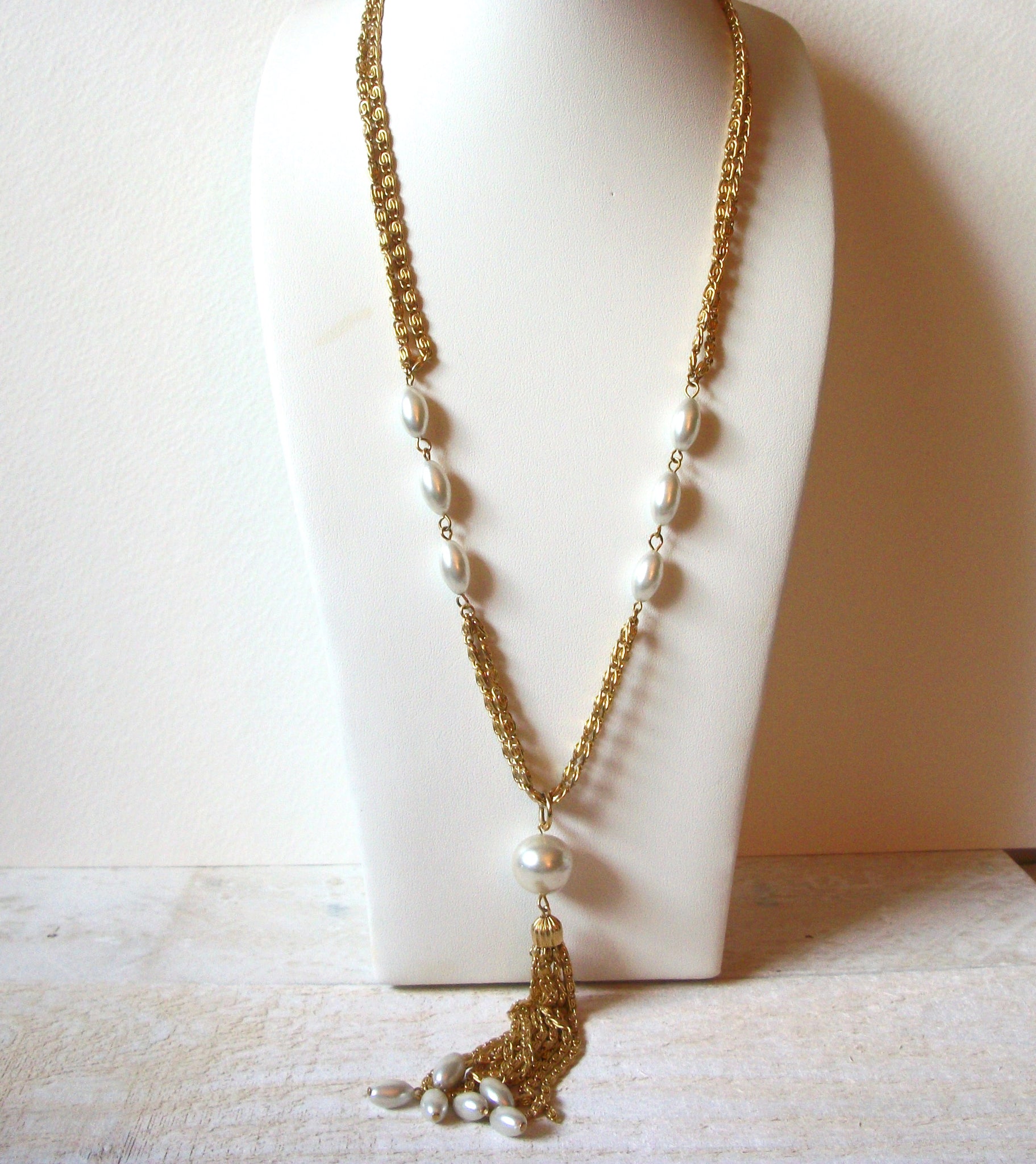 Vintage Tassel Pearl Necklace 61120
