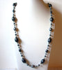 Retro Gray Silver Lucite Necklace 61120