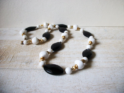 Retro Black White Gold Necklace 62720