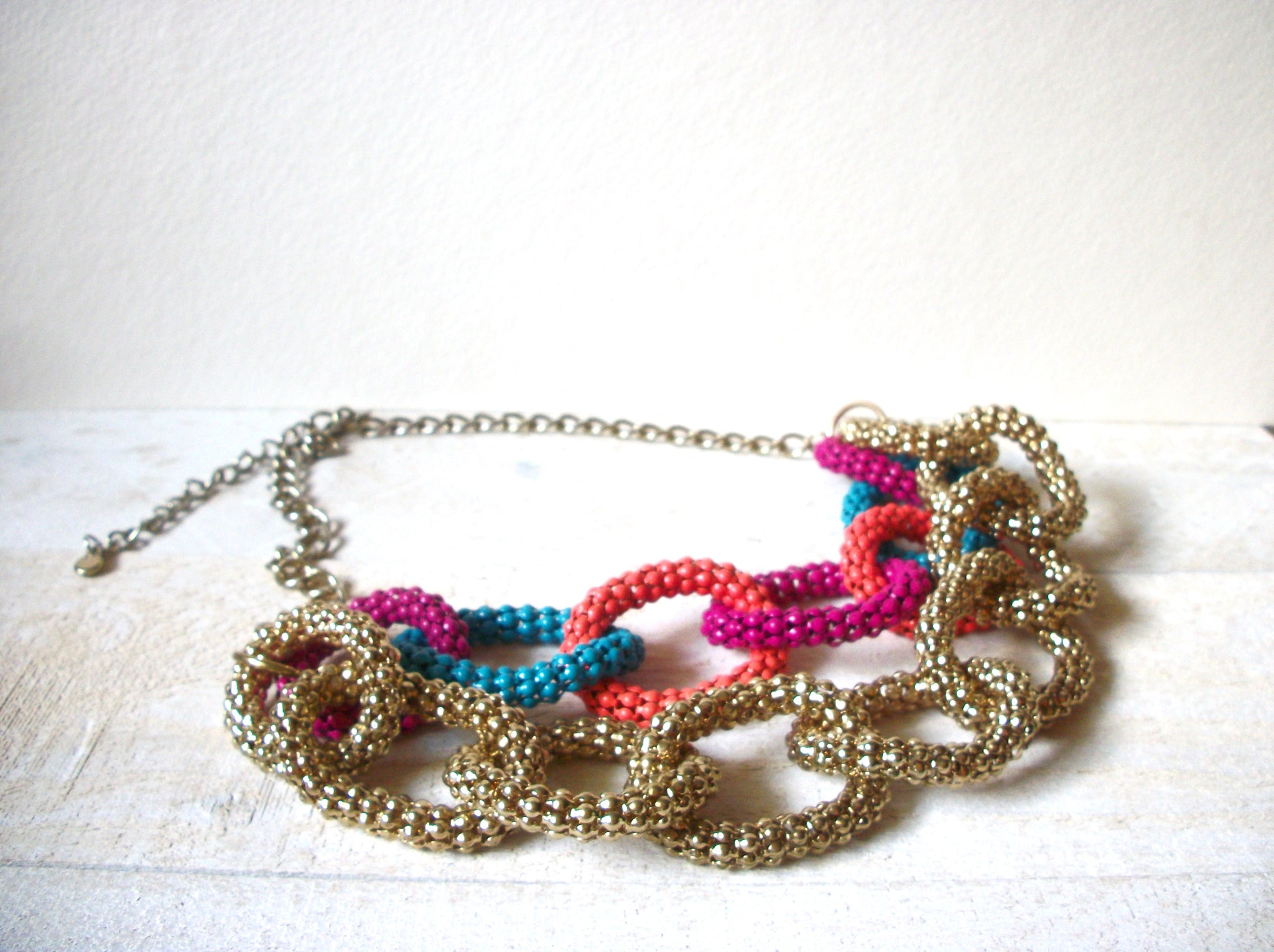 Retro 1970s Colorful Coil Necklace 62820