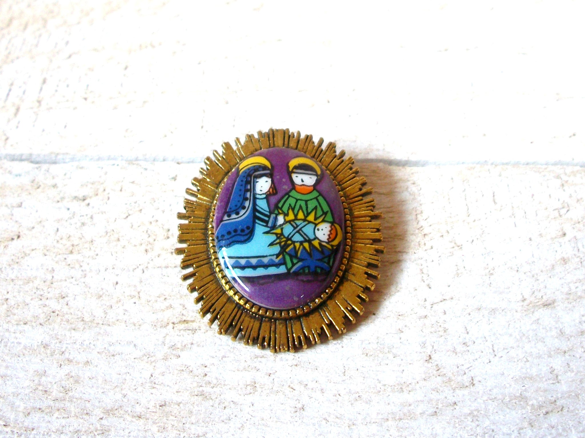 German Limoge Stone Christmas Brooch 61920