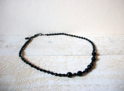 Dainty Black Czech Glass Necklace 61120