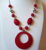 Retro Red Silver Necklace 62920