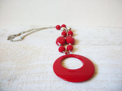 Retro Red Silver Necklace 62920