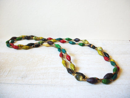 African Paper Beads Necklace 63020