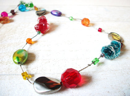 Vintage Colorful Glass Necklace 70320