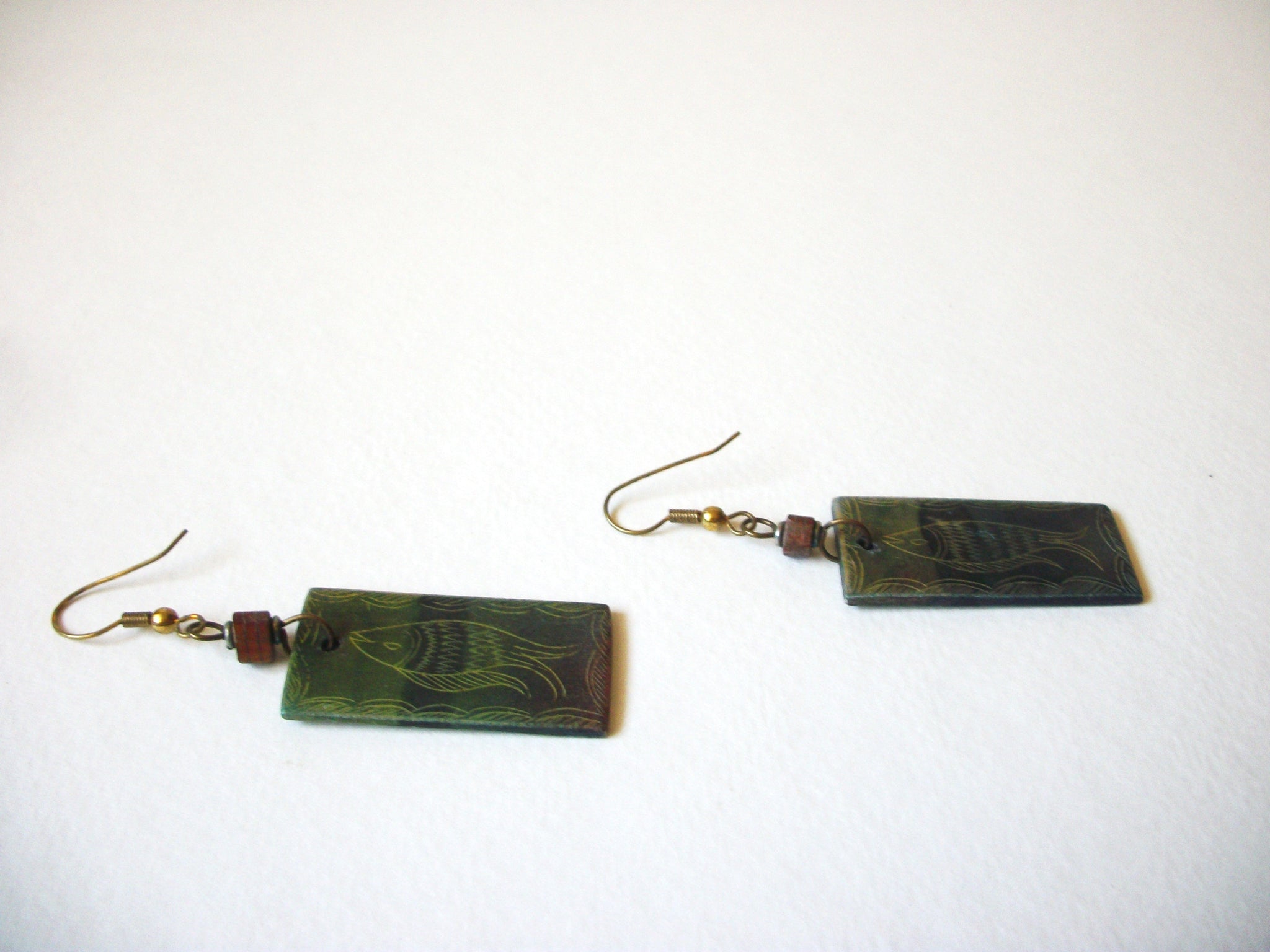 Ethnic African Vintage Bone Earrings 70720